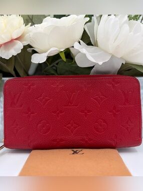 Louis Vuitton Monogram Empreinte Zippy Wallet Cherry Red EUC✨✨